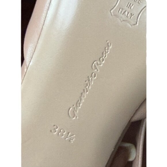 Gianvito Rossi Ascent 55 Beige Leather Slingback Pumps - 38.5 NWOT Made in Italy - Picture 12 of 12